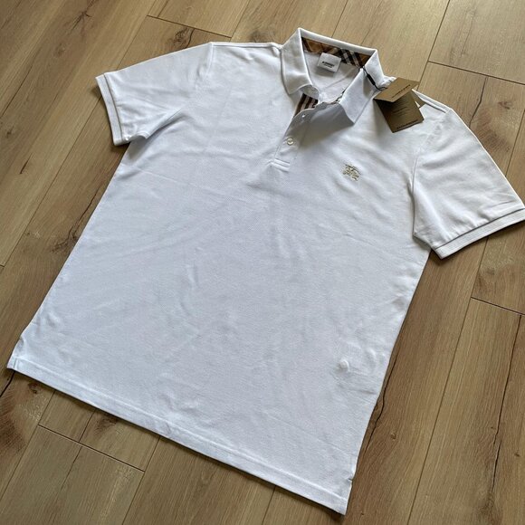 burberry men's white color polo t-shirt xlarge - Picture 3 of 6